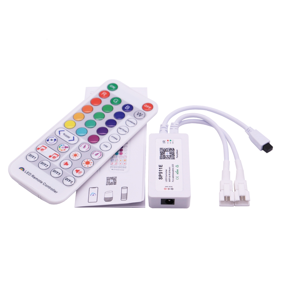 SP511E IR Remote Dual Control WiFi Alexa Addressable LED Controller SP511E IR Remote Dual Control WiFi Alexa Addressable LED Controller